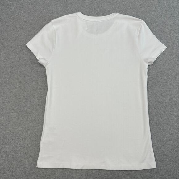 J.Crew Essential Short-Sleeve Crewneck Tee WMNS XS White Pullover Stretch Cotton - Picture 5 of 8